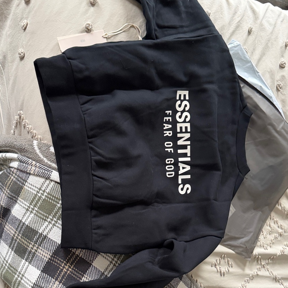 Essentials Black Crewneck Sweater
